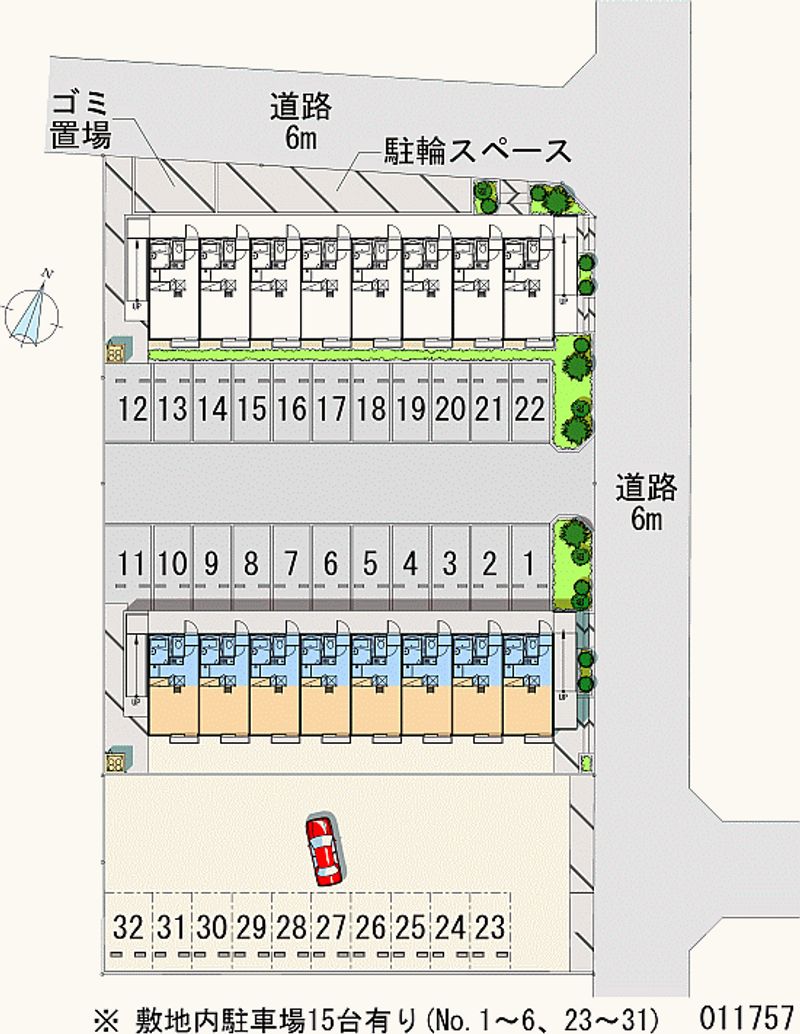 レオパレスプラティＢ 月極駐車場