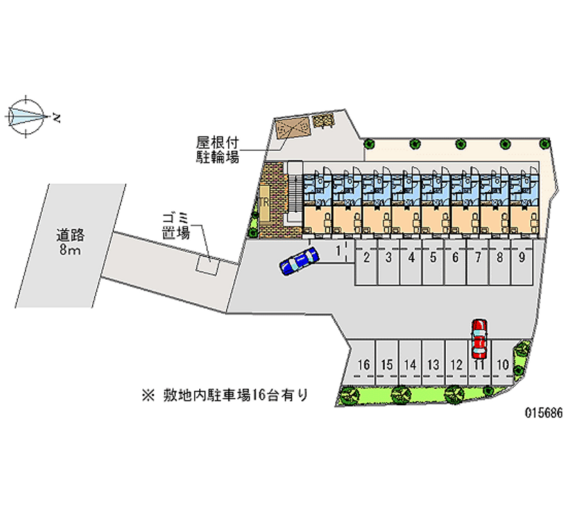 レオパレス古城 月極駐車場