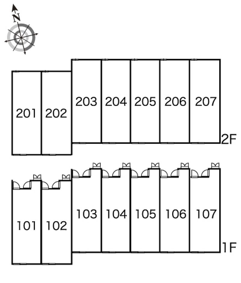 レオパレスフェチュール　Ｓ 間取配置図