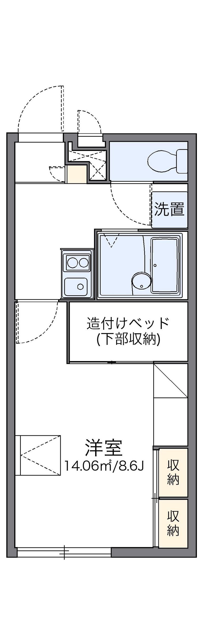 レオパレスロワゾ　ブルー 間取図