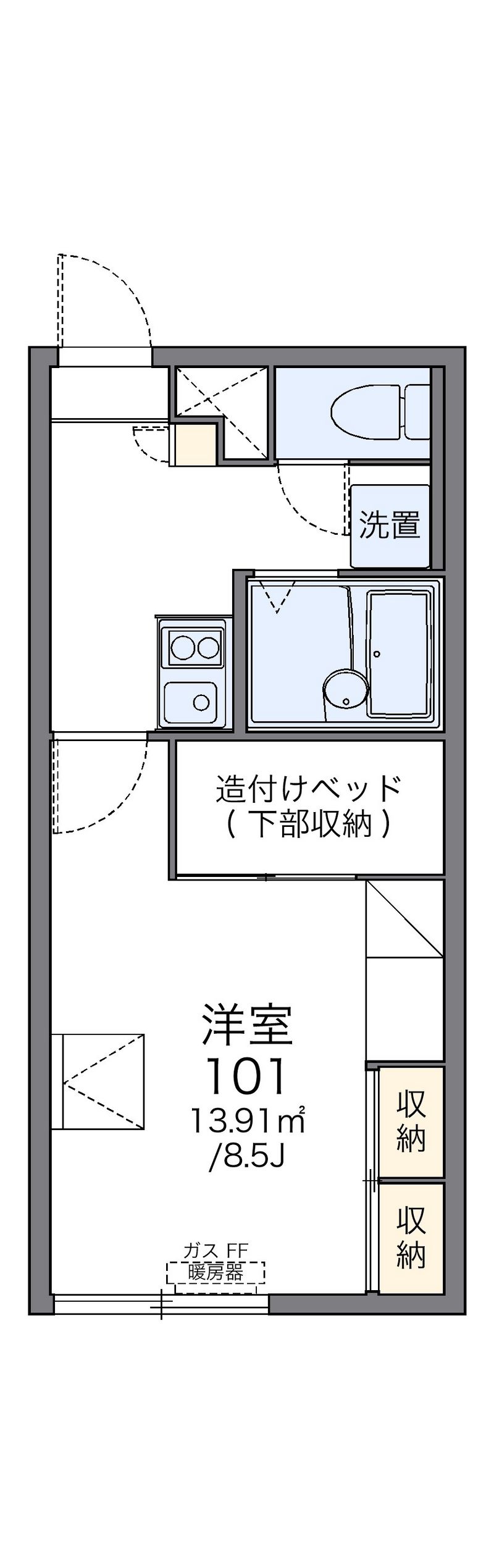 レオパレスドリームイン　室蘭 間取り