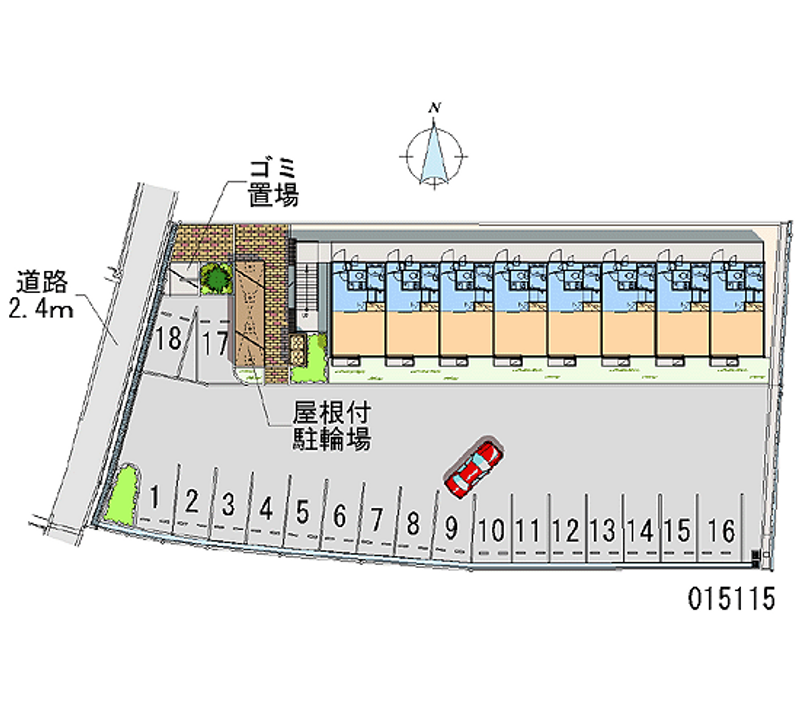 レオパレス下狛 月極駐車場