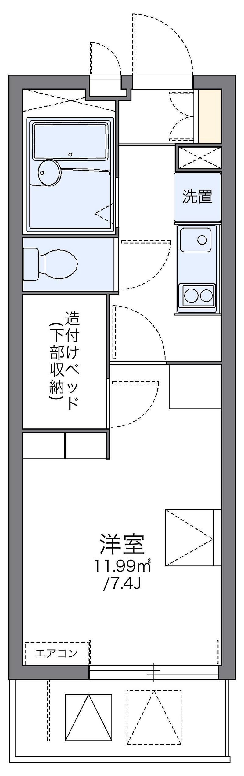レオパレスフォンターナ内本町 間取図