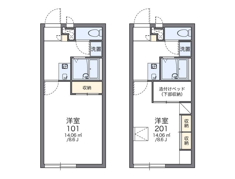 レオパレスＴＡＫＡＨＡＧＩ 間取図