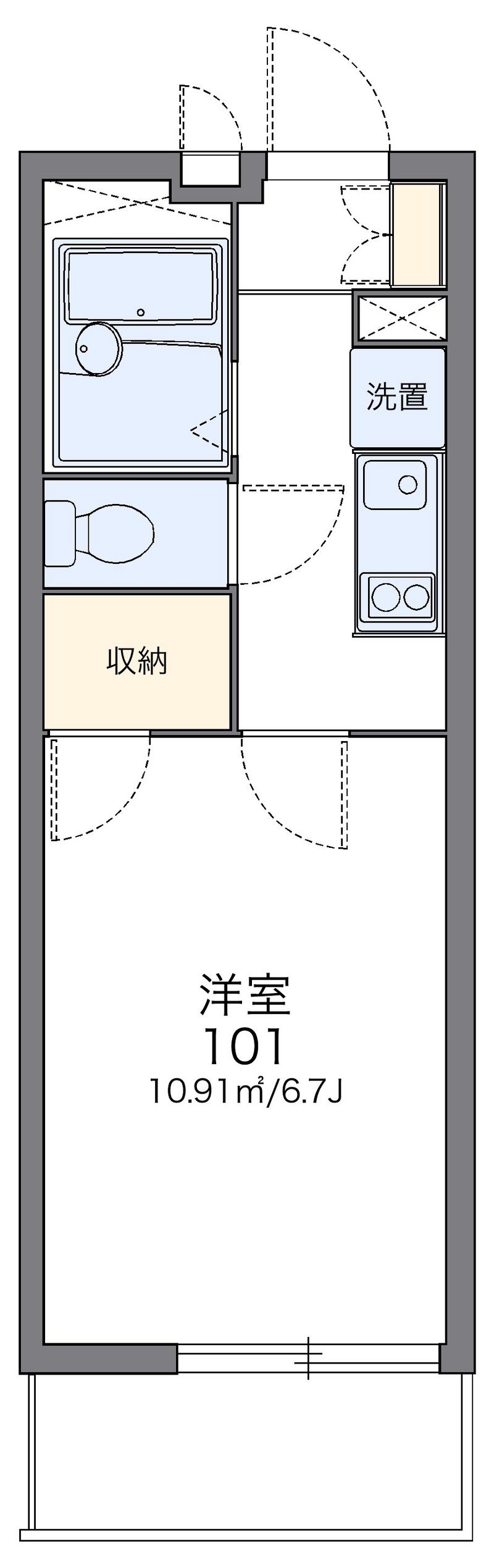 レオパレスメローフィールド　Ｋ 間取図