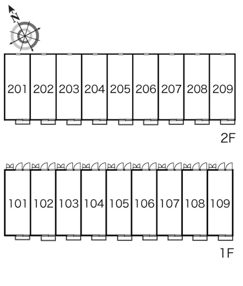 レオパレス栗林南 間取配置図