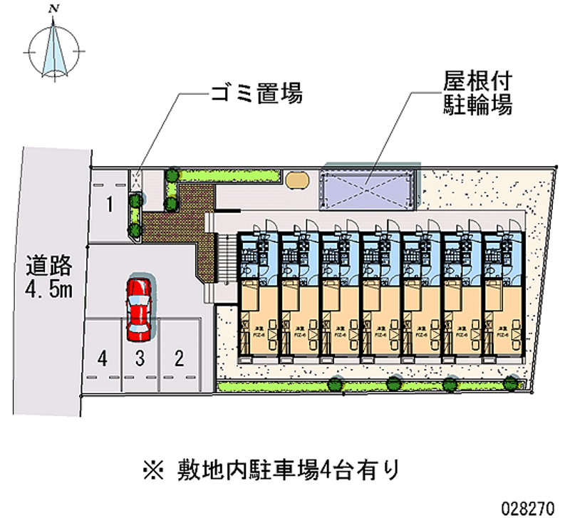 レオパレス三輪 月極駐車場