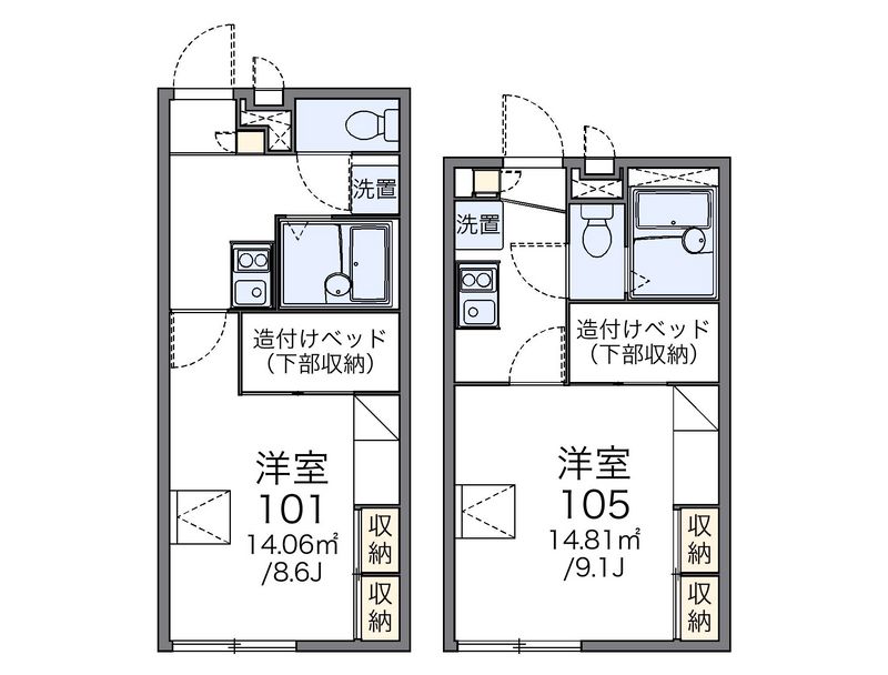 レオパレスポトリバＨ 間取図