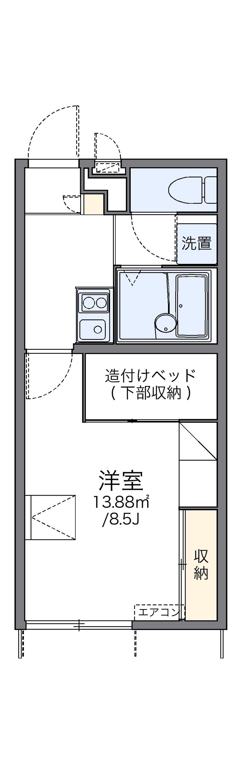 レオパレスシーエスリバー 間取図