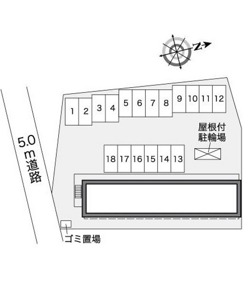 レオパレスカラマス 駐車場