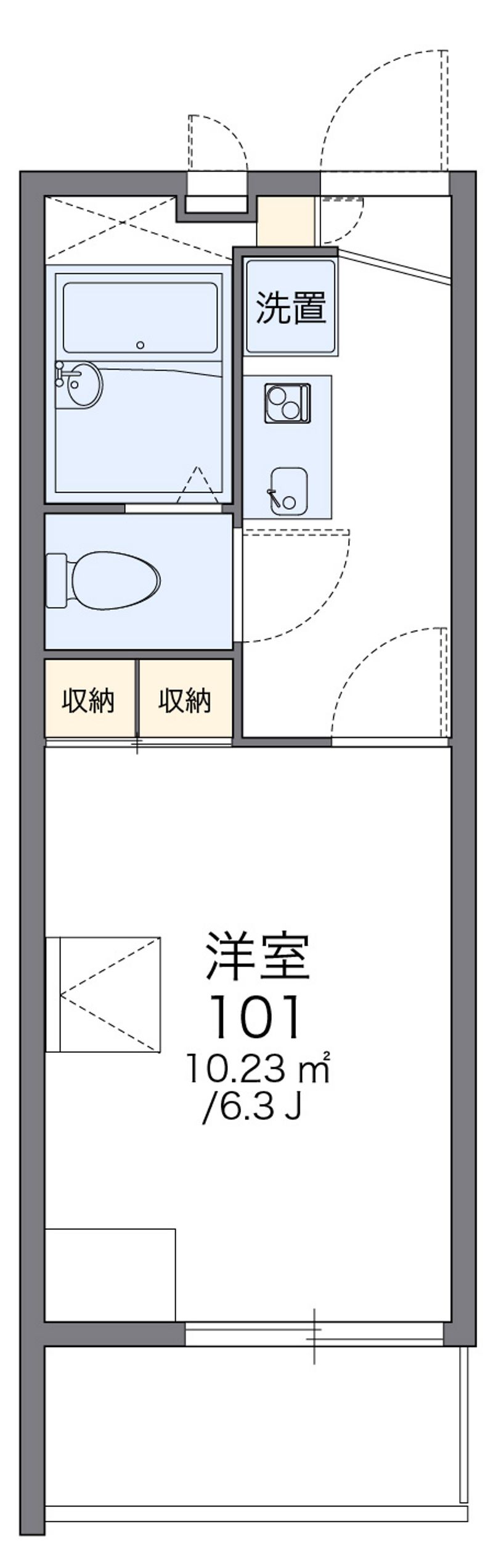 レオパレスドミール神通 間取図