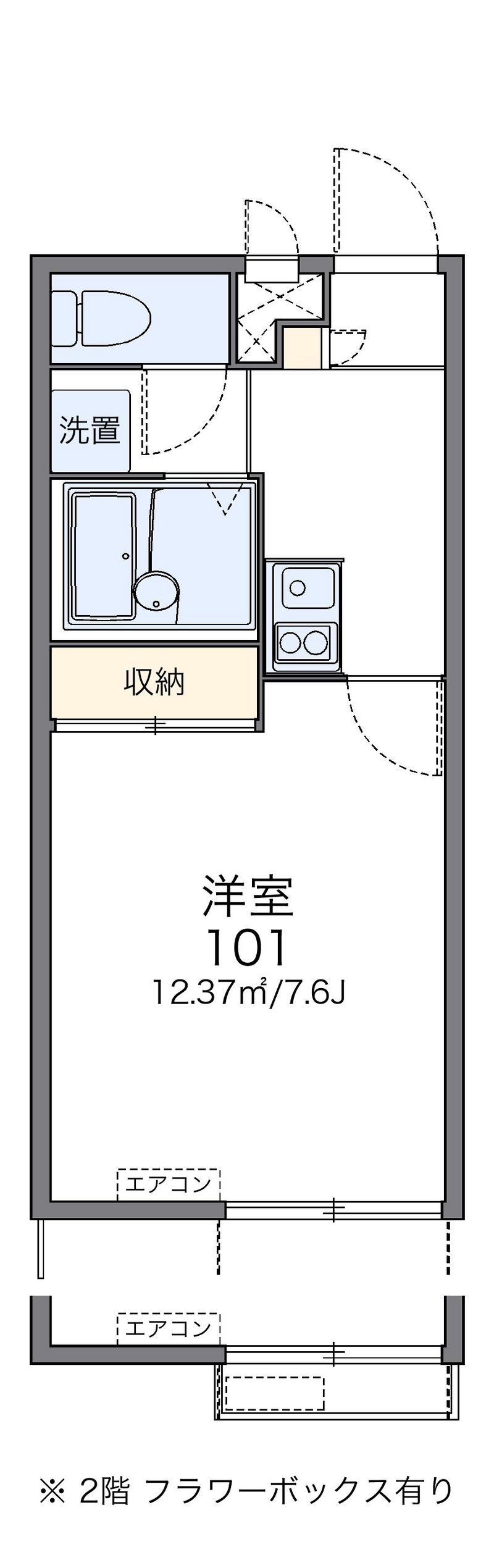 レオパレス松ふで 間取図