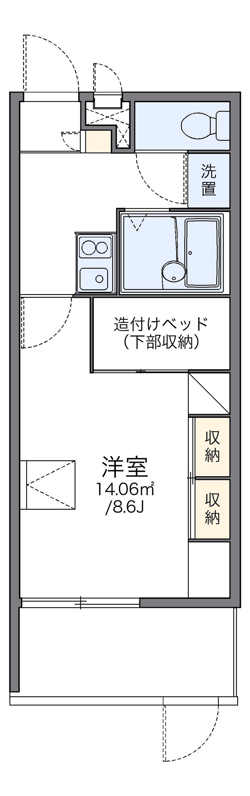 レオパレスコンフォール石橋Ｂ 間取図