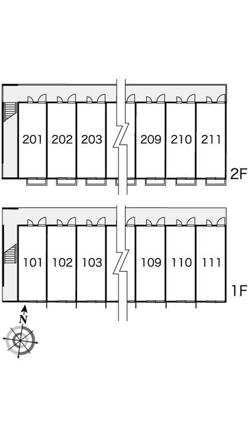レオパレスシエナ九品寺Ⅱ 間取り配置図
