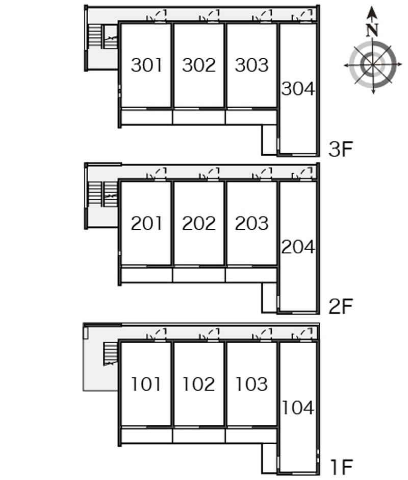 クレイノ葵芳　１号館 間取配置図