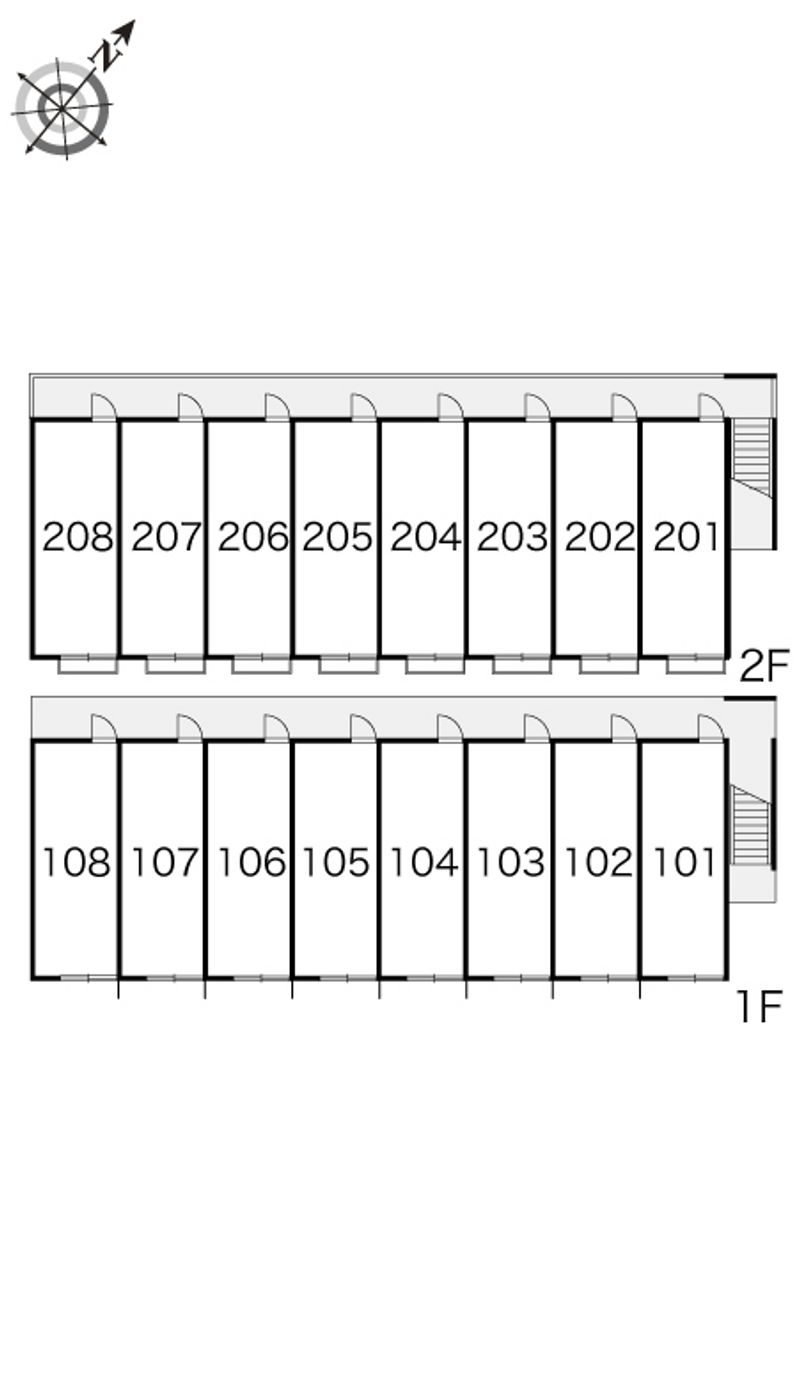 レオパレスヤバタⅡ 間取配置図
