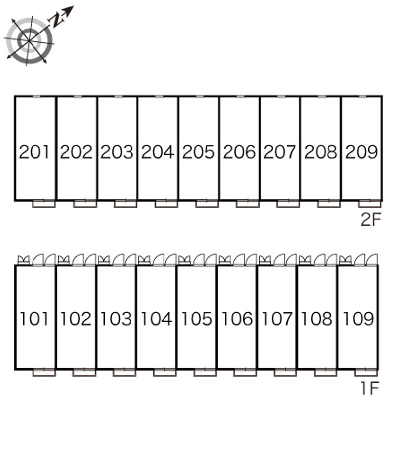 レオパレスグリーンタカタ 間取配置図