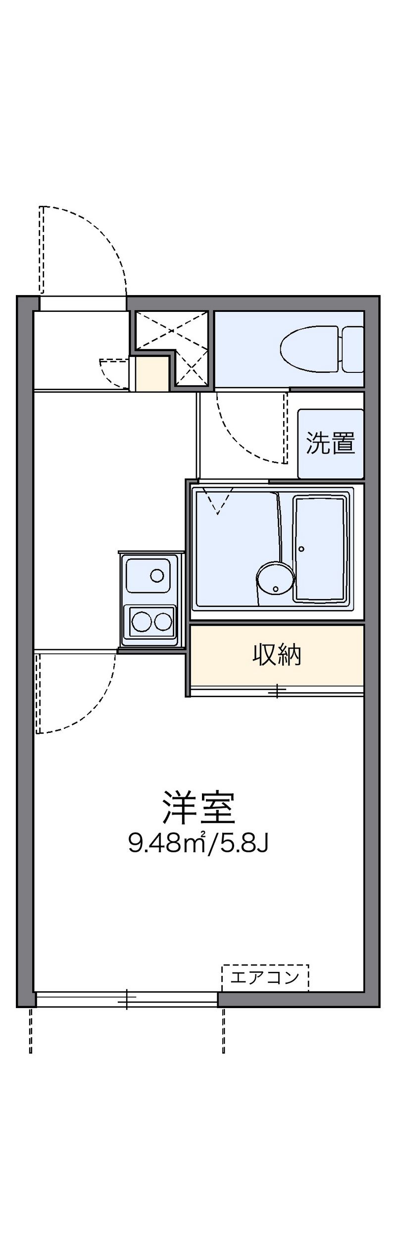 レオパレスボンマルシェ山科 間取図