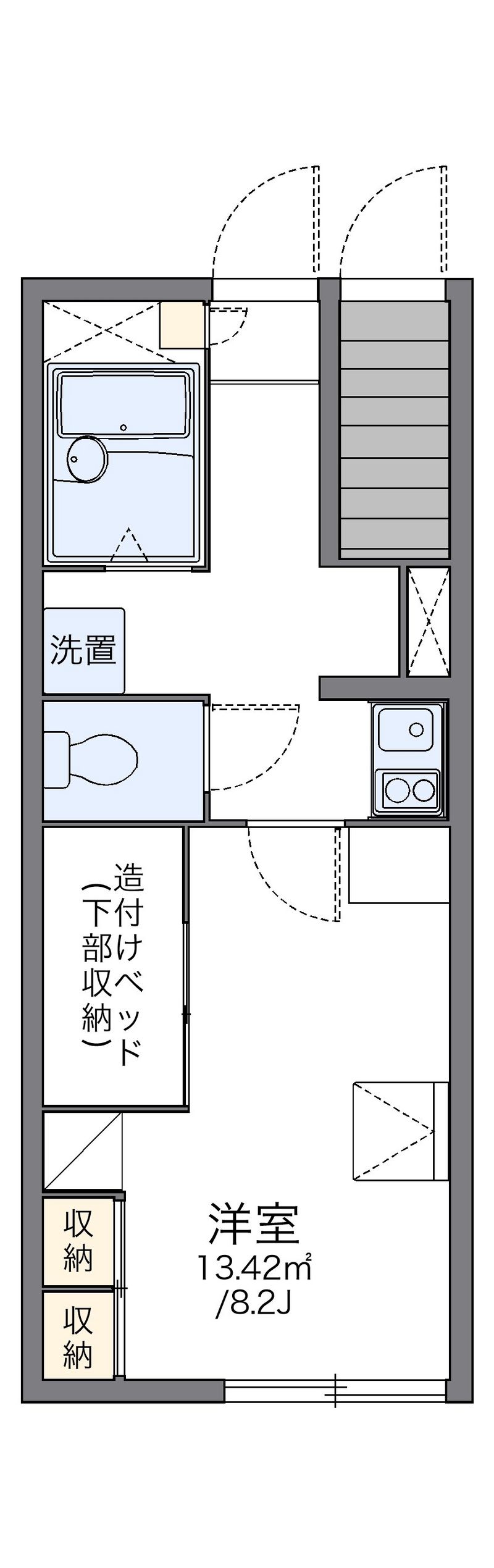 レオパレス飯野坂　Ｙ　Ｋ 間取図