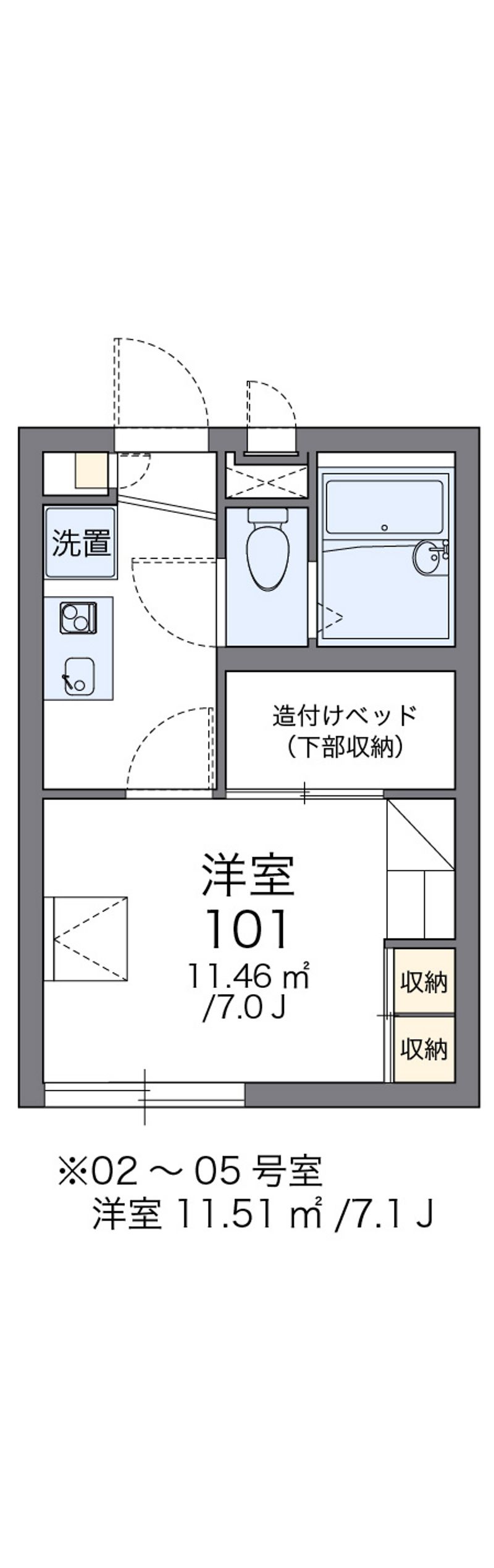 レオパレスＦＵＫＡＷＡⅡ 間取図