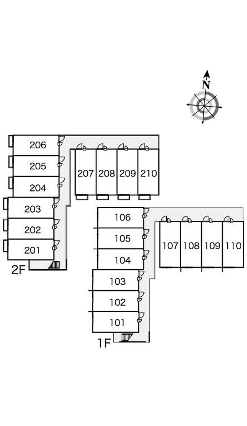 レオパレス神ヶ辻中 間取配置図