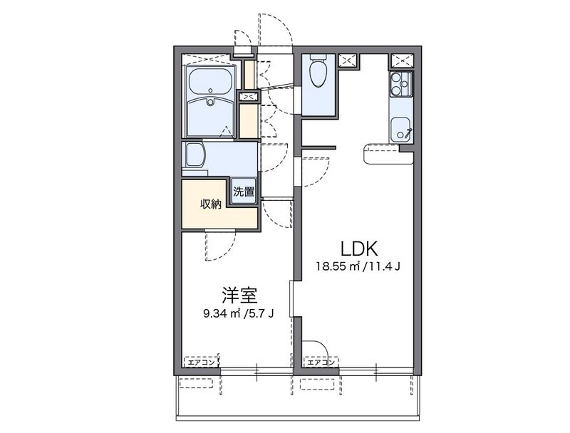 レオパレスやまと 間取図
