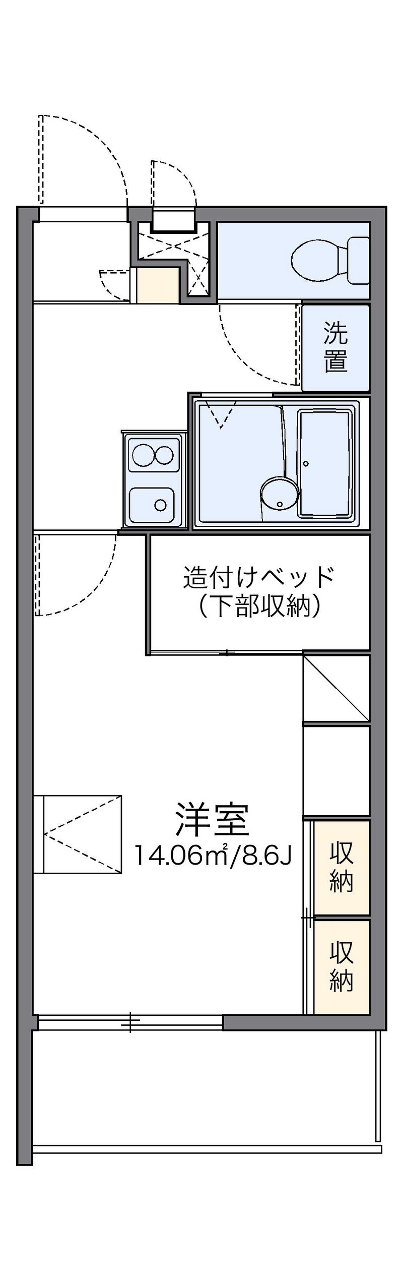 レオパレスらいちょう 間取り
