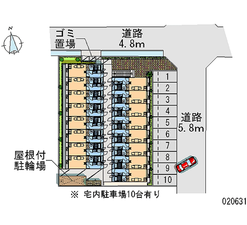 レオパレスＺＩＯＵＮ　ＴＲＥＳ 月極駐車場