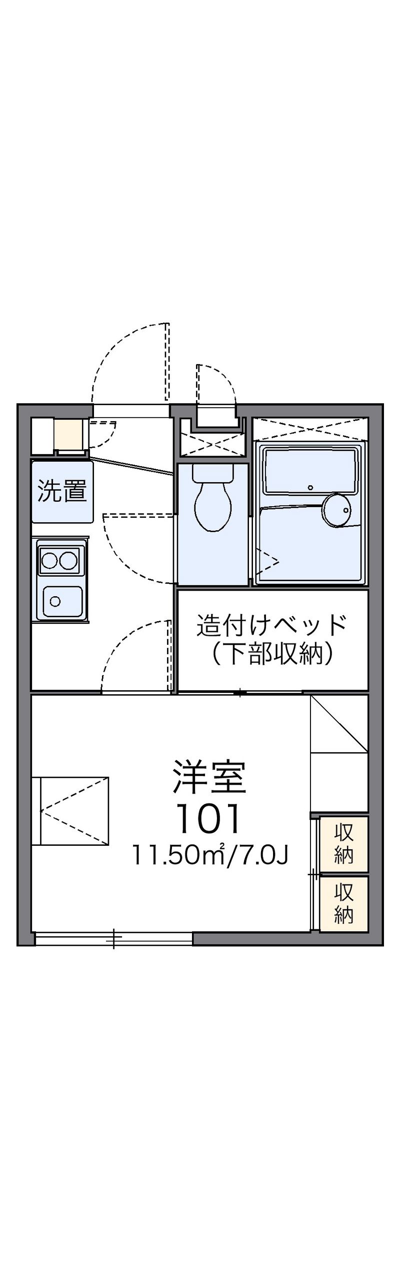 レオパレスハーモス　竹島 間取図