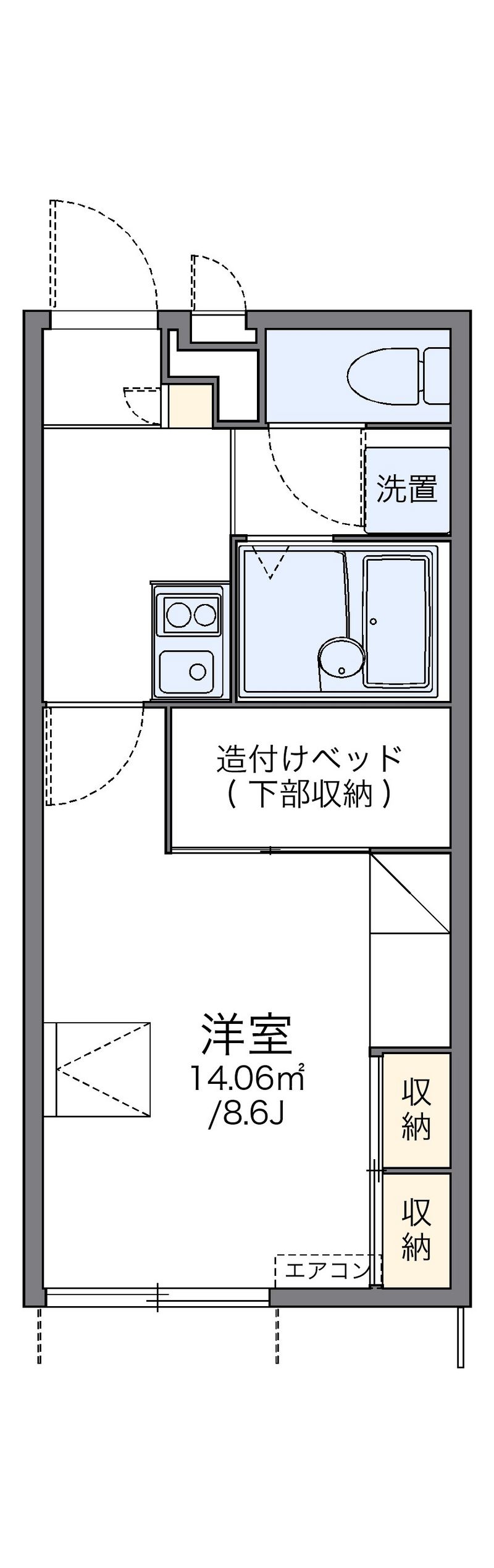 レオパレスハピネス安中 間取図