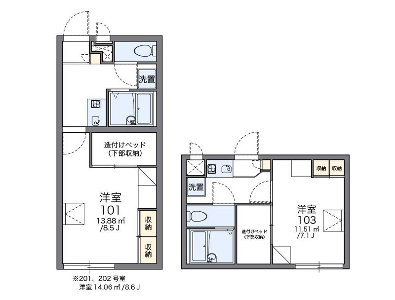 レオパレス船頭場 間取図