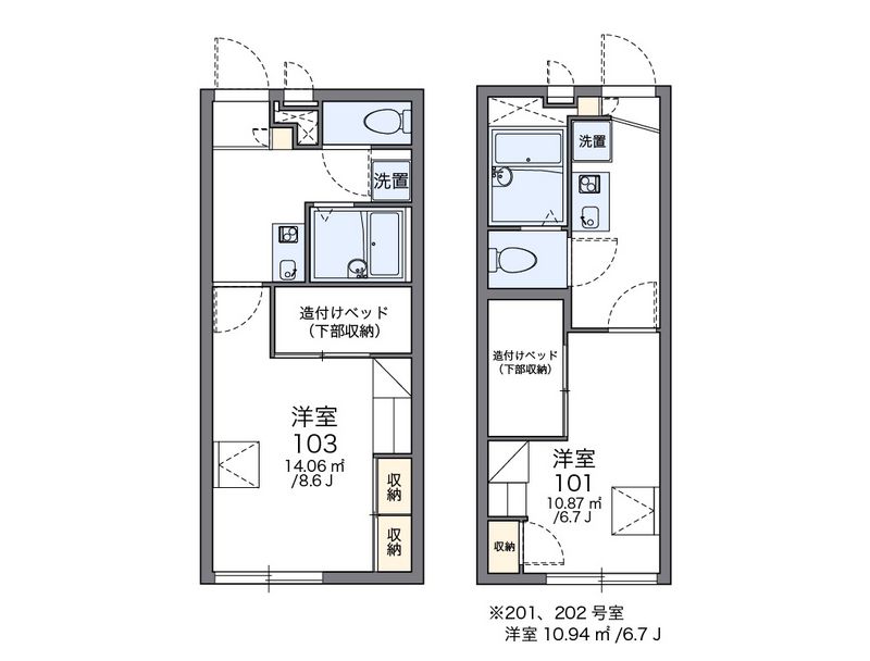 レオパレスウェルシー 間取図