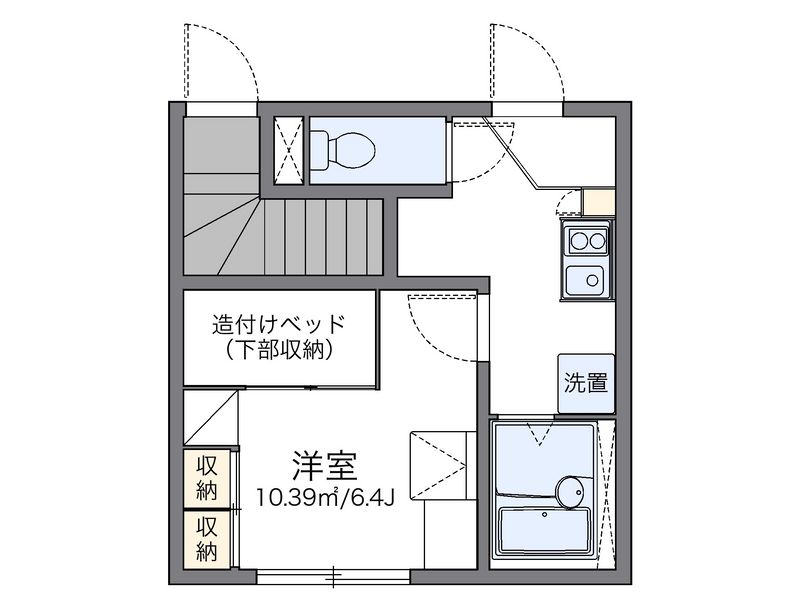 レオパレスハサマ 間取図