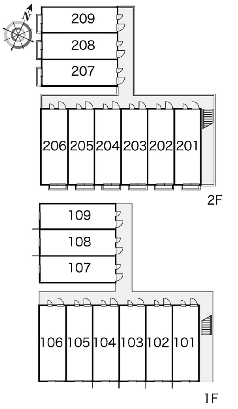 レオパレス朝日北 間取り配置図
