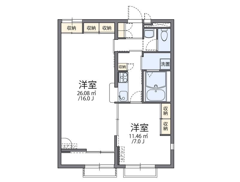 レオパレス城ノ内Ⅱ 間取図