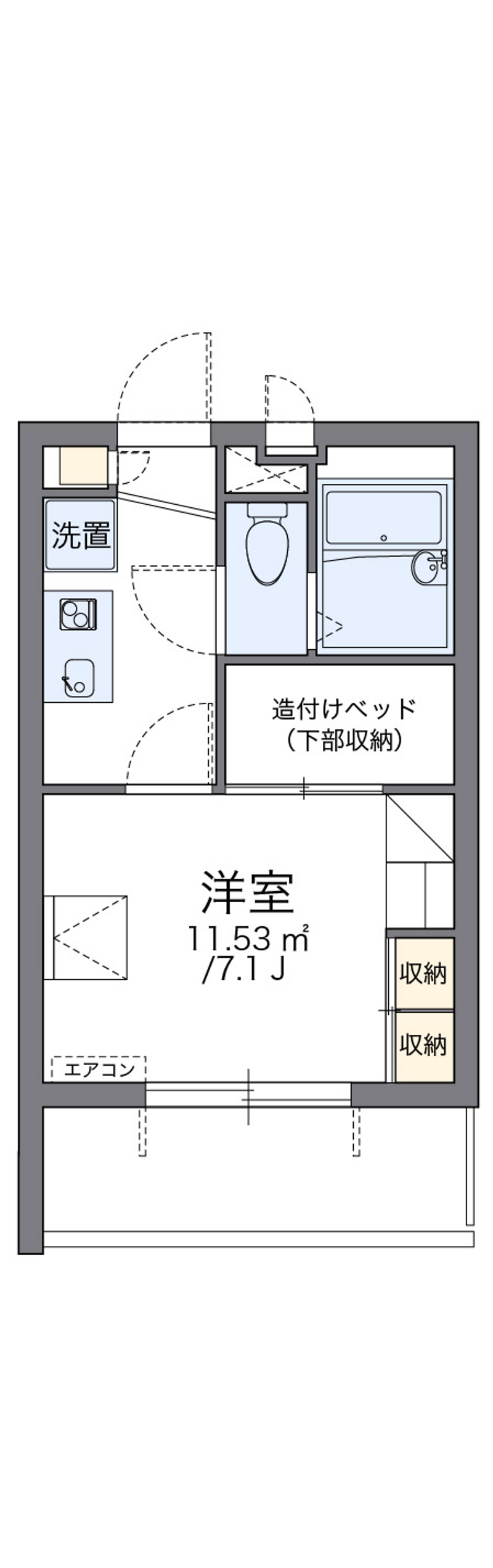 レオパレスハーバーサイドＷ棟 間取り