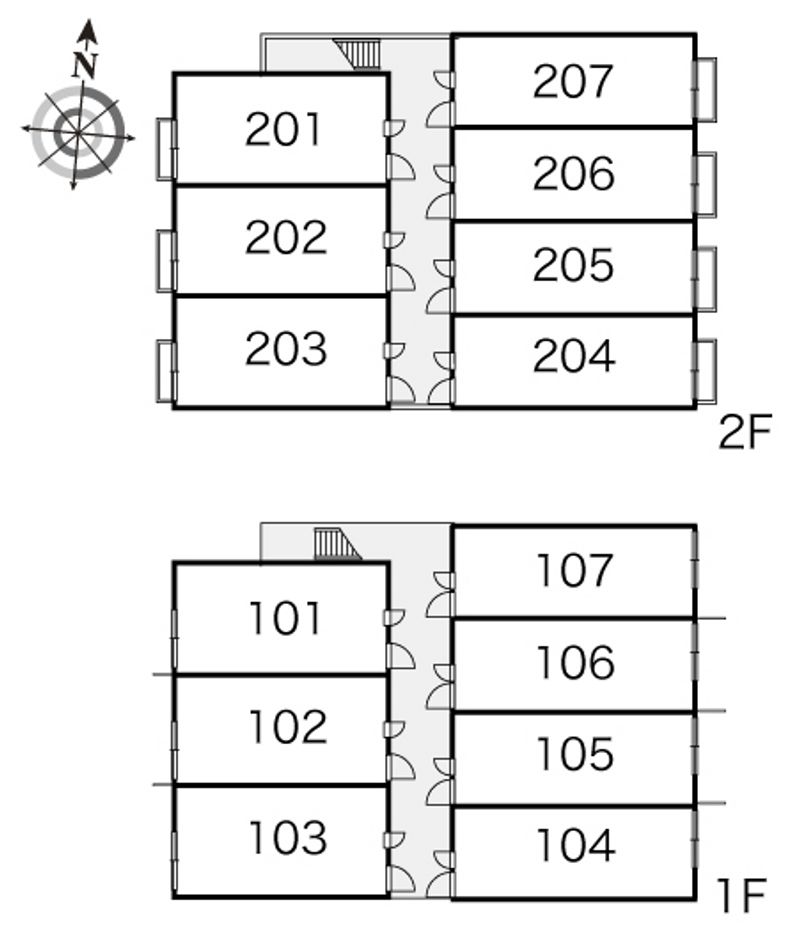 レオパレスパークサイド南熊本Ⅱ 間取配置図