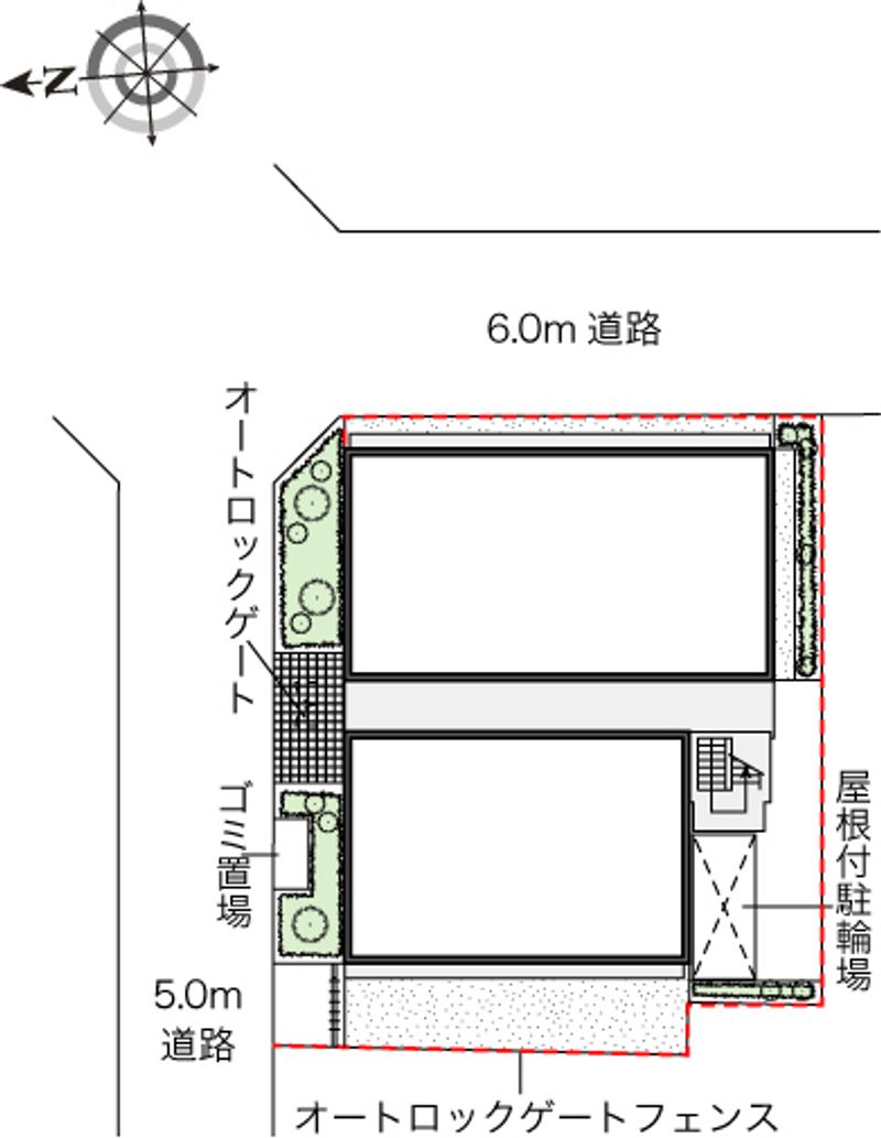 レオパレス六町 配置図
