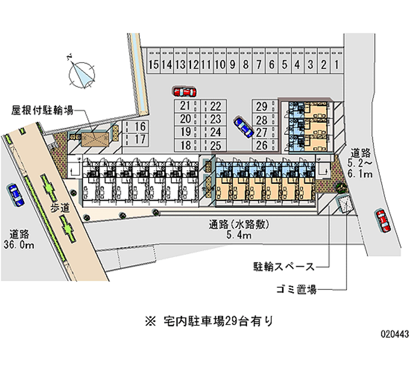 レオパレス北屋敷Ⅱ 月極駐車場