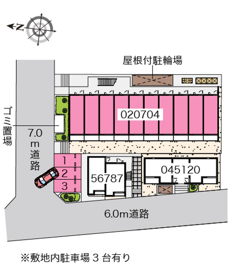 レオパレスヒューゲル参番館 配置図