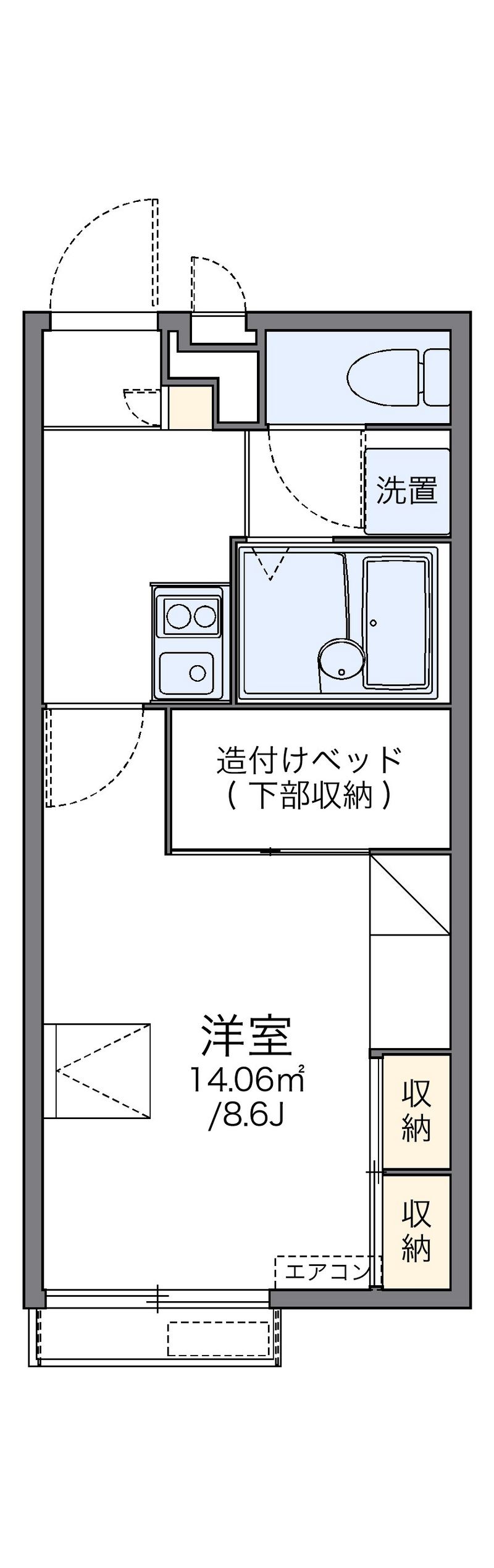 レオパレスボヌール塩屋 間取図