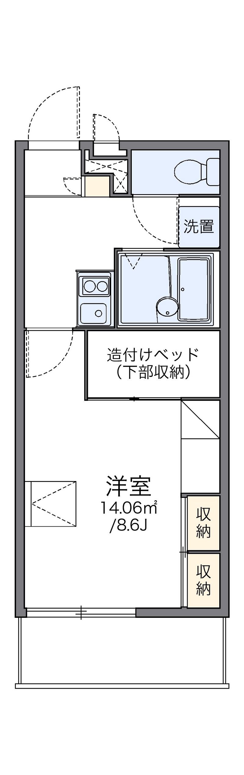 レオパレスラルマン　福岡町 間取図
