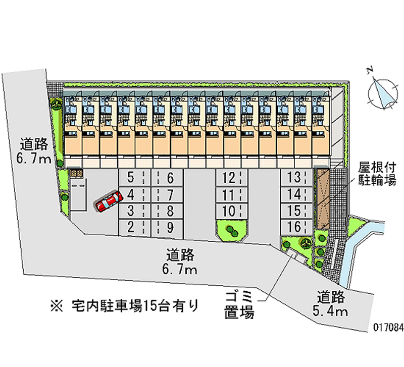 レオパレス山田池パークヒルズ 月極駐車場