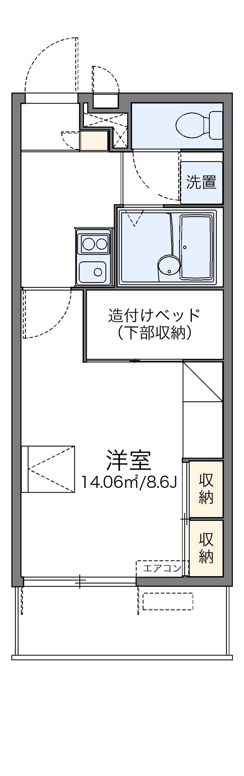 レオパレスパールアケノ第６ 間取図