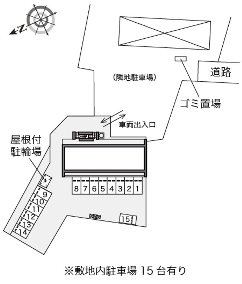 レオパレス城北Ⅱ 配置図