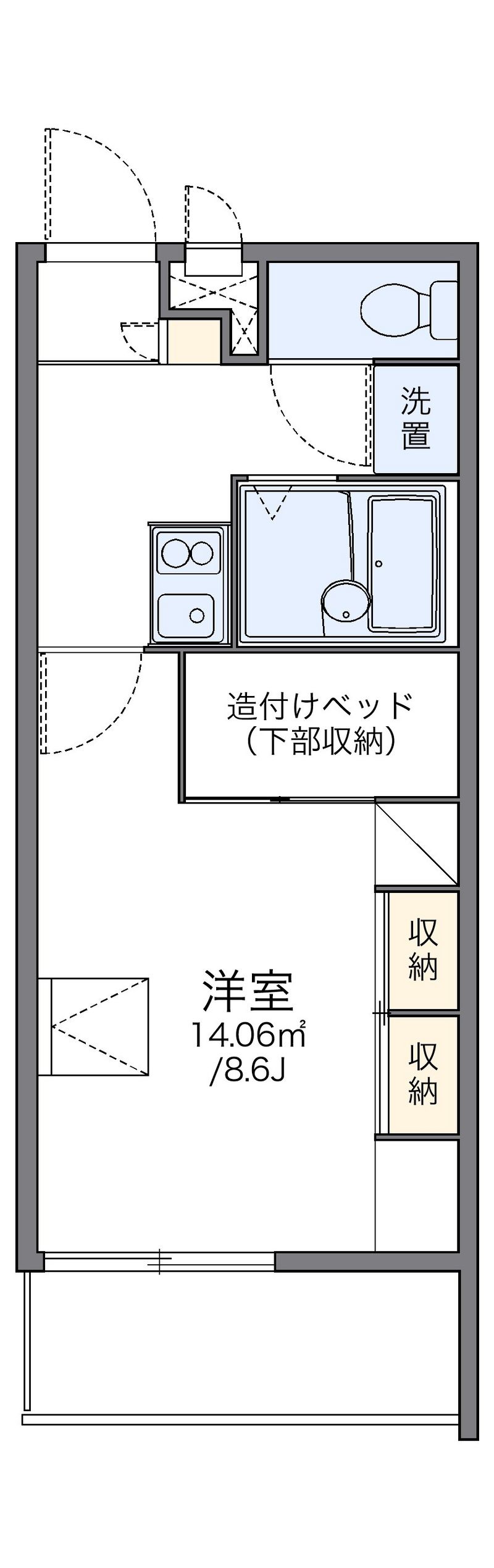 レオパレスアベニュー新涯 間取図