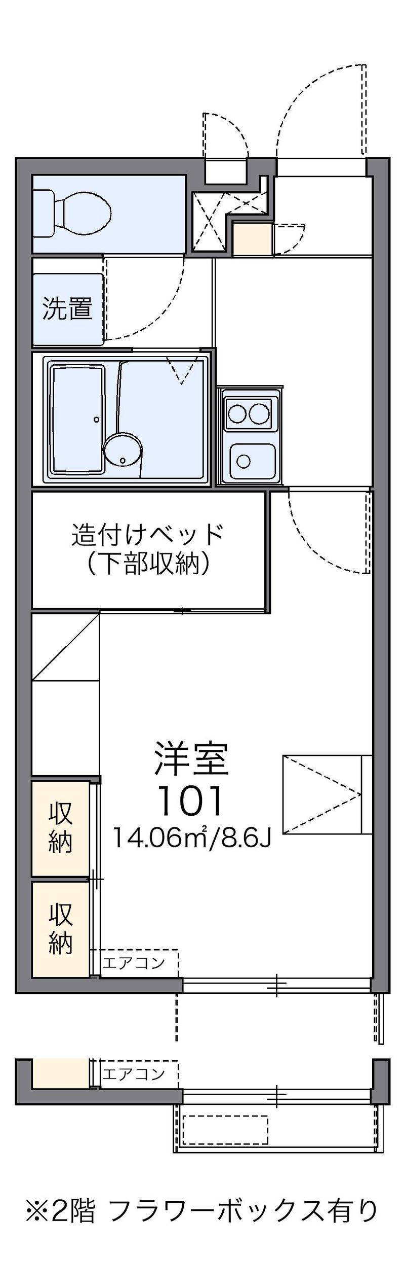 レオパレスプレステージＯＮＥ 間取図