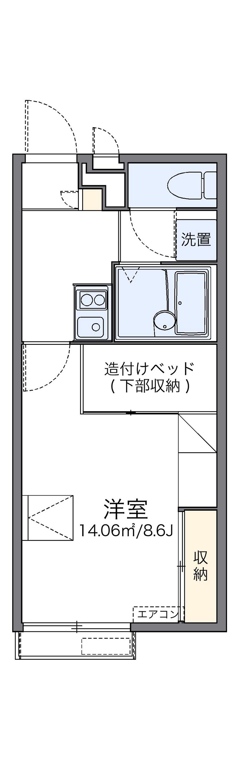 レオパレステイルザウエスト 間取図