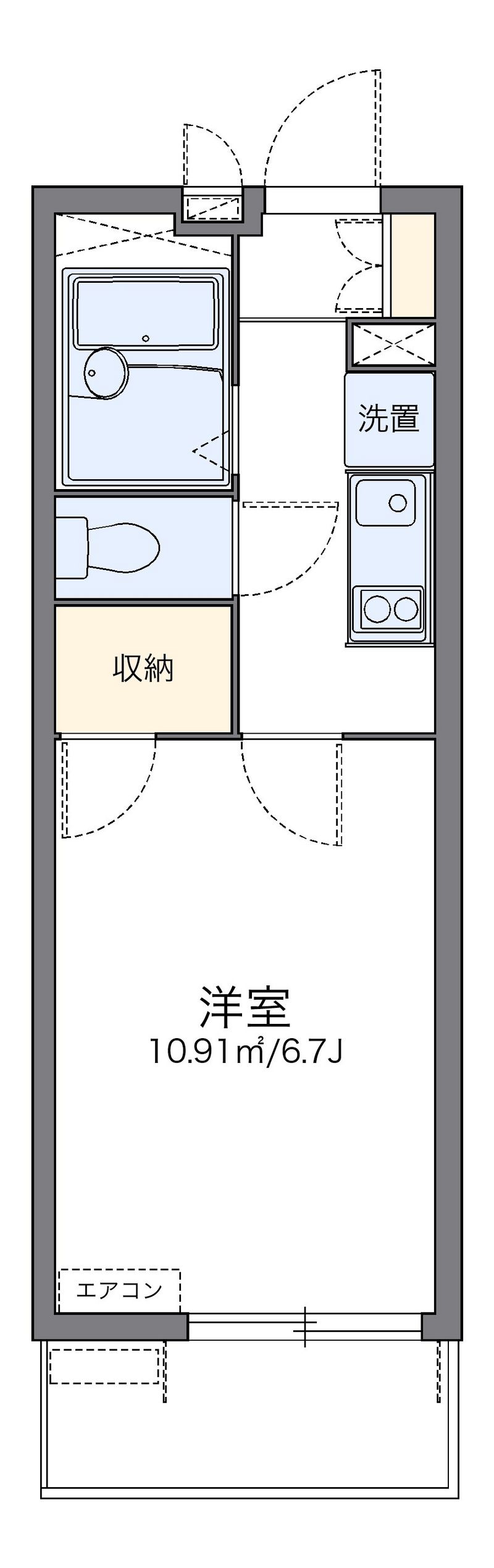 レオパレスかわせみ 間取図