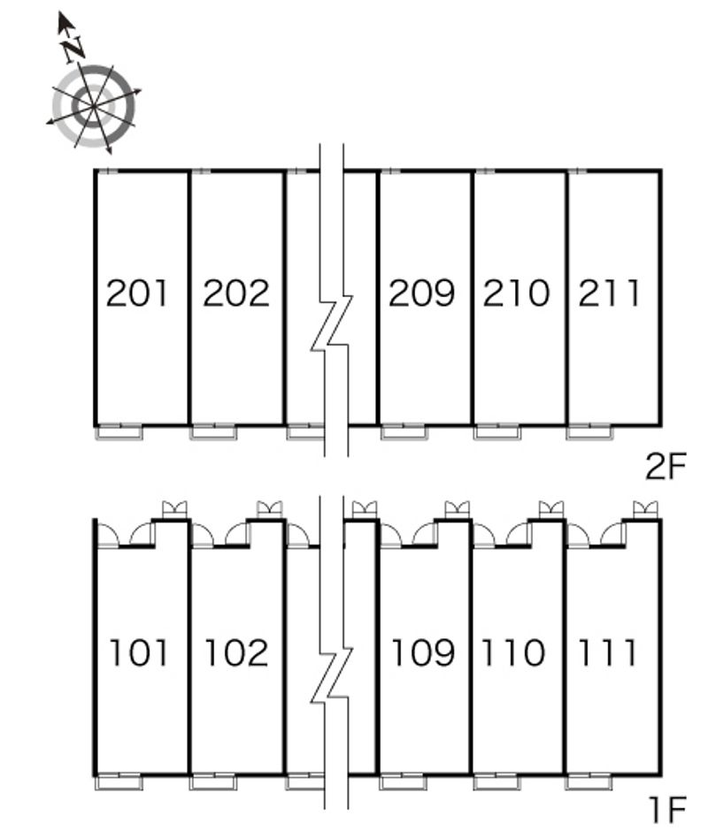 レオパレスＯＯＨＩＲＡ２ 間取配置図